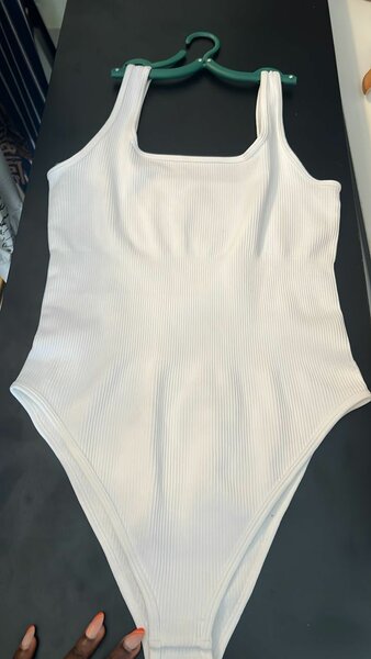 Body suit gainé coton blanc
