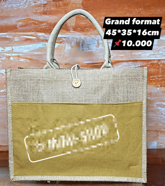 Sac d'été en tissu pour femme, beige et jaune