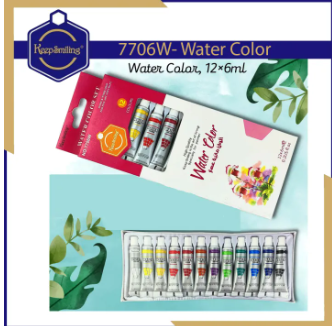 High Quality Keep Smiling 6ML x 12 tubes Acrylic Oil Glass Water Gouach Fabric Colour Paint Set - Pack Of 12 (6ml in each tube)