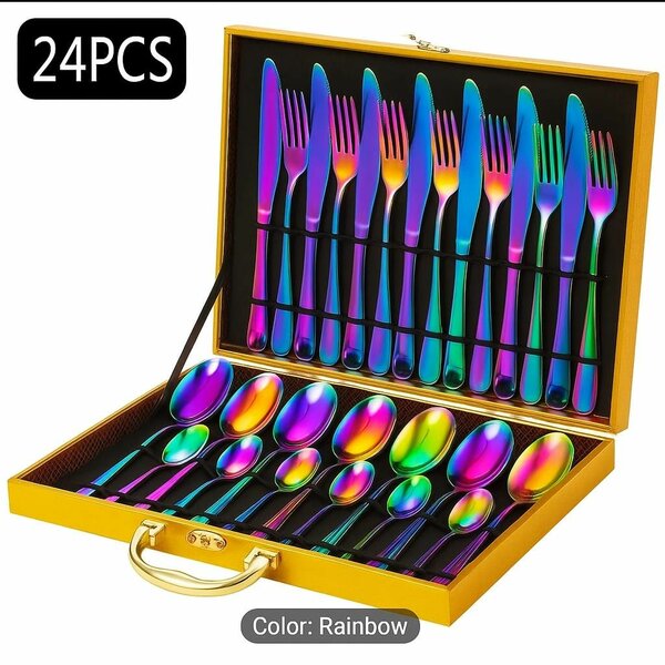 Coffret Couverts Arc-en-Ciel 24 Pièces