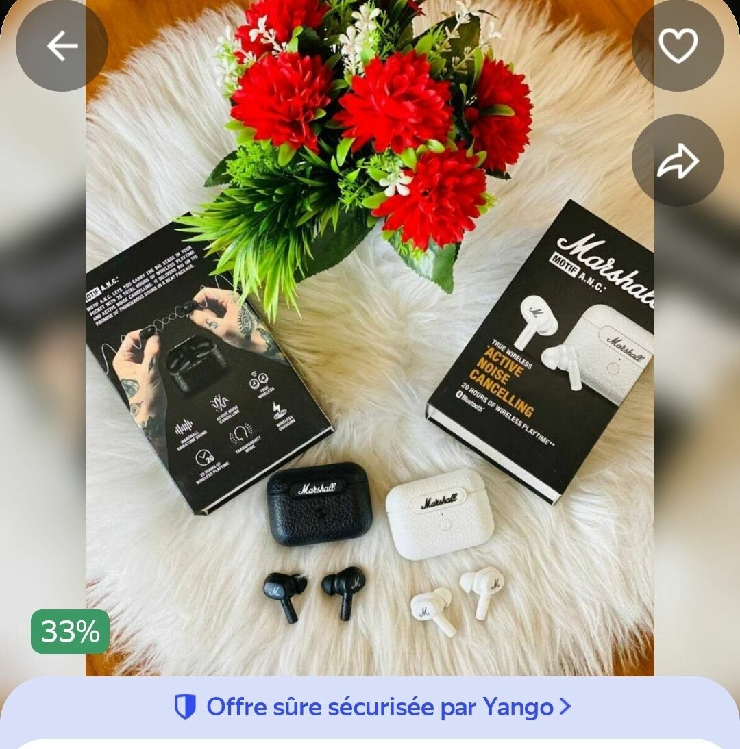 Écouteurs Marshall ANC sans fil