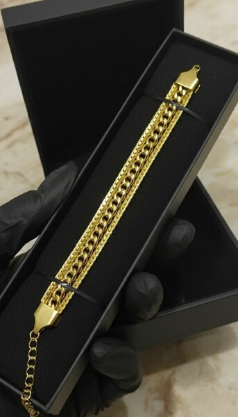 Bracelet en acier et or