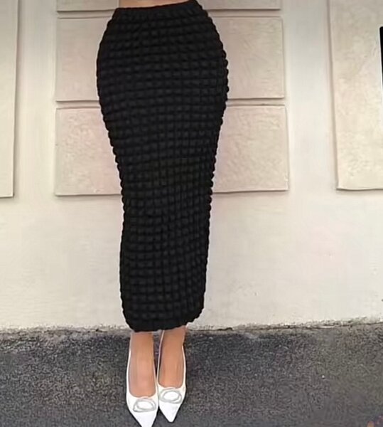 Jupe droite texturée femme