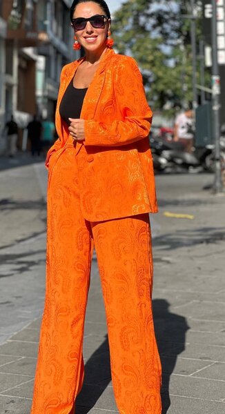 BLAZER jacket palazzo pant suit