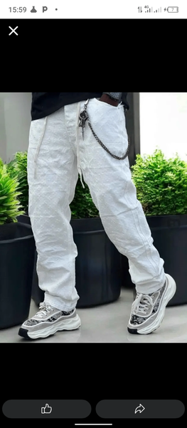 Pantalon cargo homme blanc