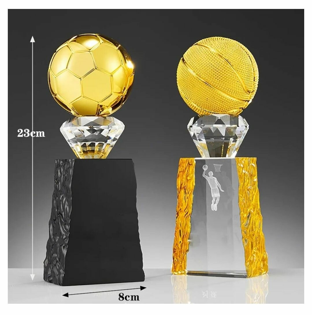 TROPHÉE EN CRISTAL FOOTBALL