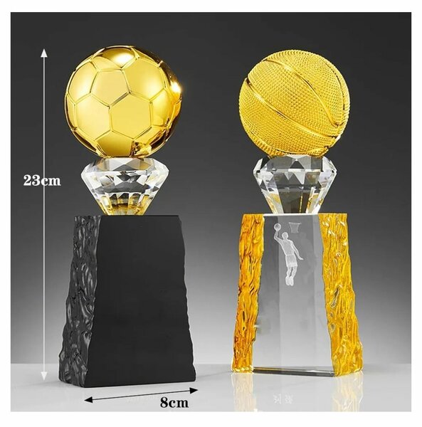 TROPHÉE EN CRISTAL FOOTBALL