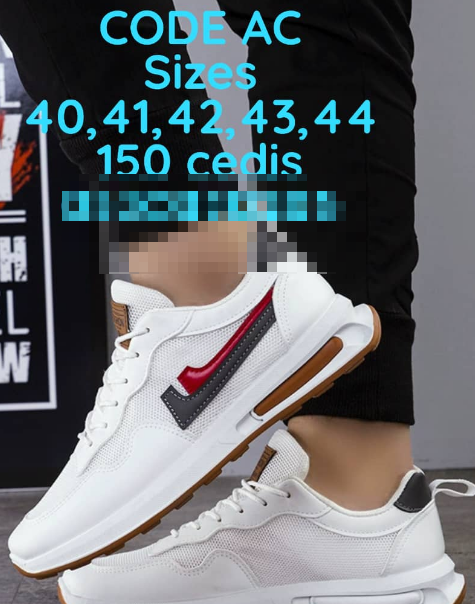 white sneakers with red stripe