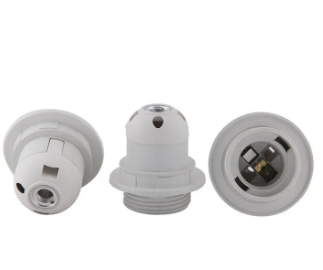 E27 White Bulb holder With Ring - Universal Lamp Screw Bulb Holder - LED Bulb Holder for Home and Office