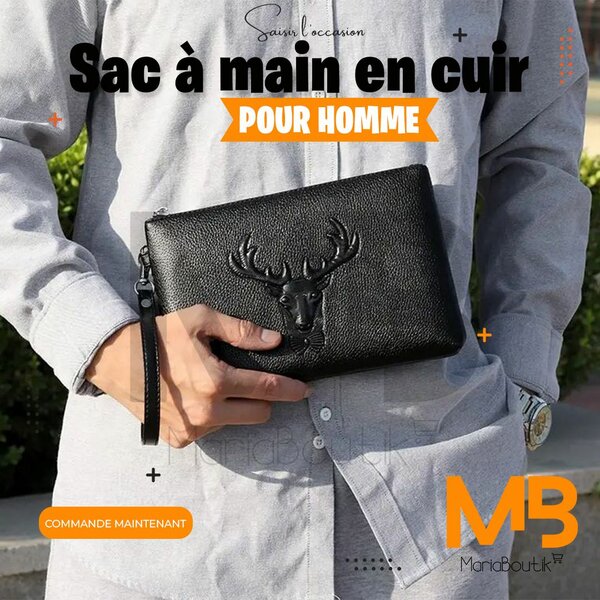 Sac à main en cuir homme