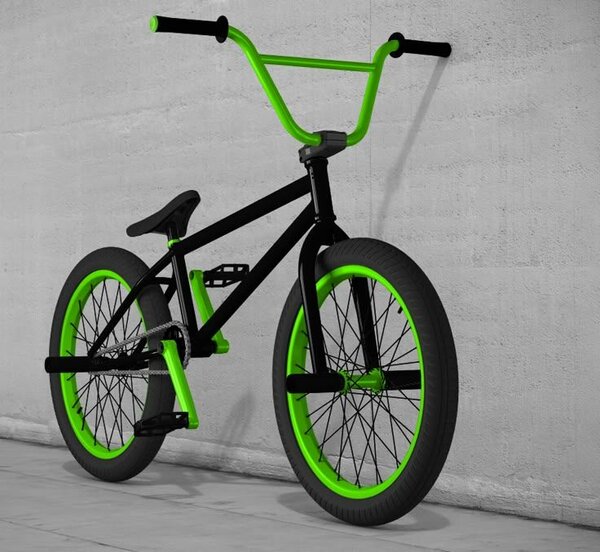 BMX freestyle vélo noir et vert