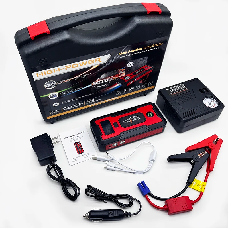Smart jump starter with Tire inflator