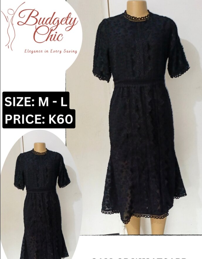 Chic women's dress color black  size: m-l