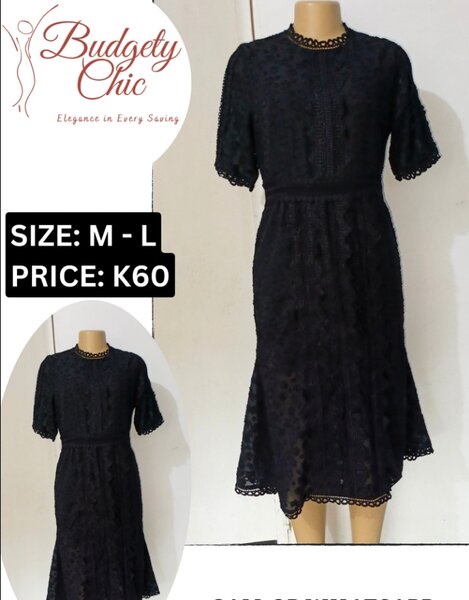 Chic women's dress color black  size: m-l