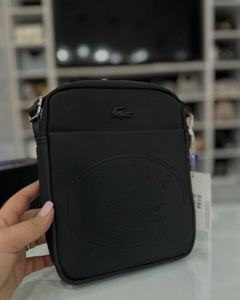 Sacoche homme Lacoste noire