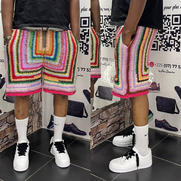 Shorts en crochet colorés homme