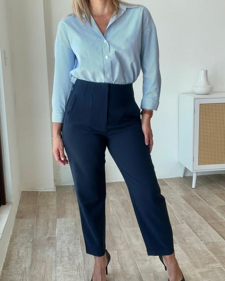Pantalon ZARA Bleu Marine