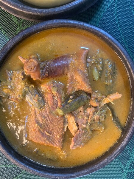 Foutou + sauce gouagouassou