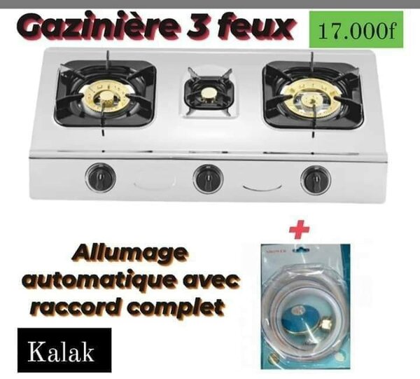 GAZINIÈRE 3 FEUX NEMA+ RACCORD