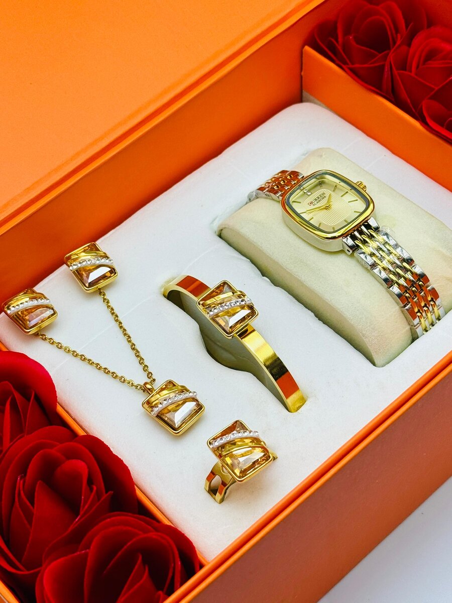 Ensemble Montre et Bijoux Luxe