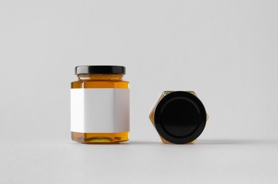 500ml hexagonal glass jar