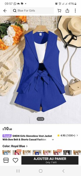 Ensemble Gilet et Short Fille