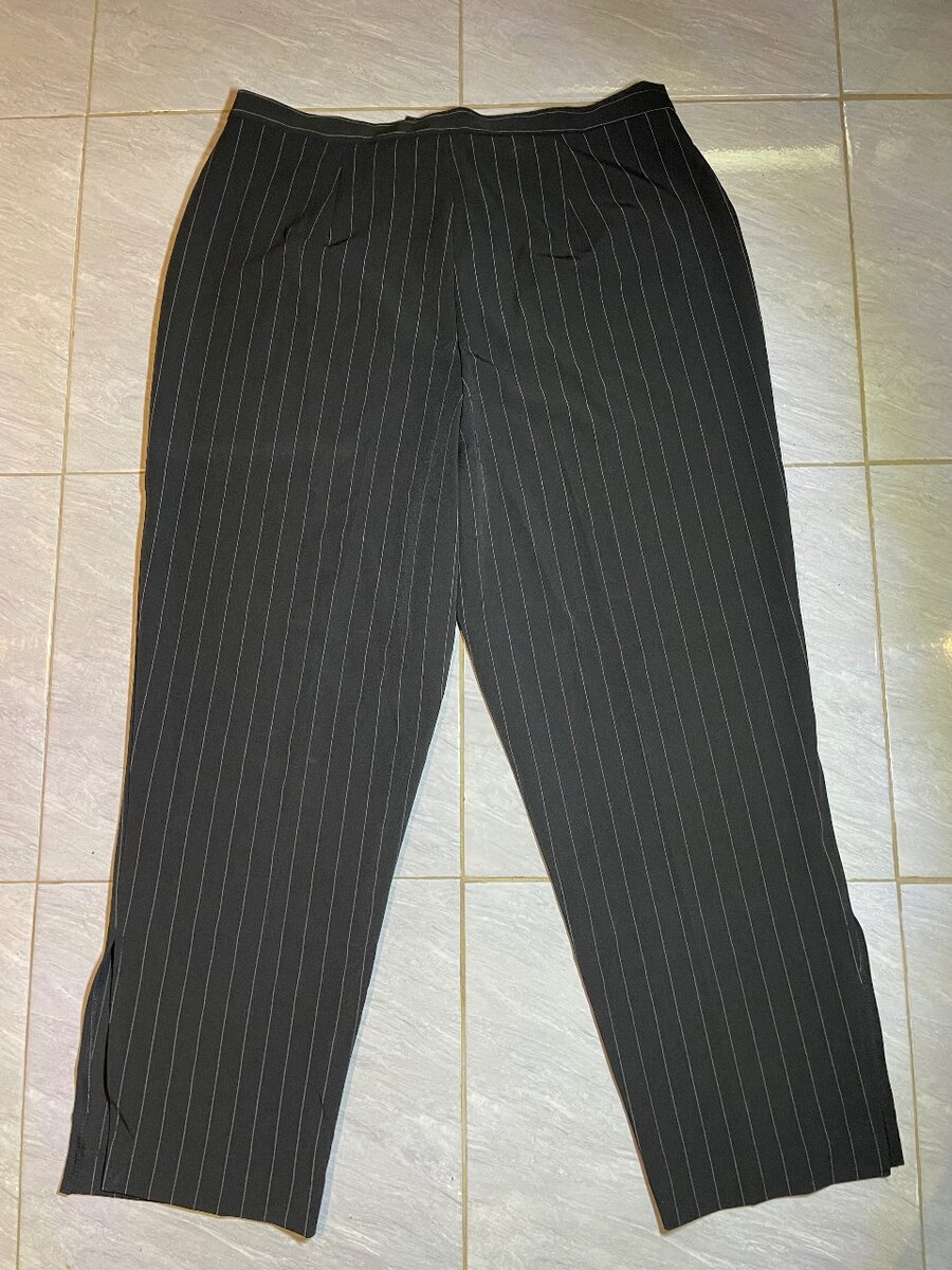 Black pin striped trousers