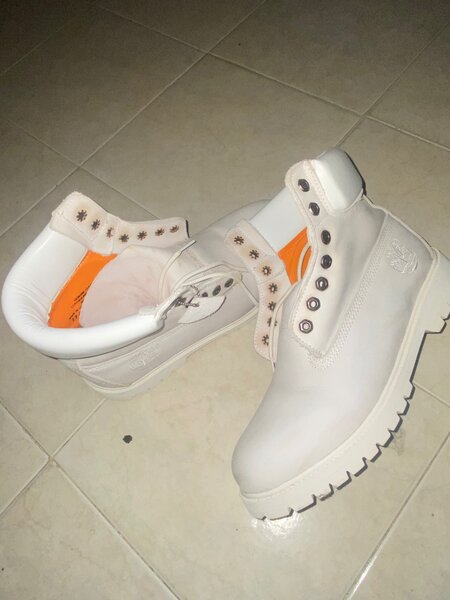 Timberland White Leather Boots