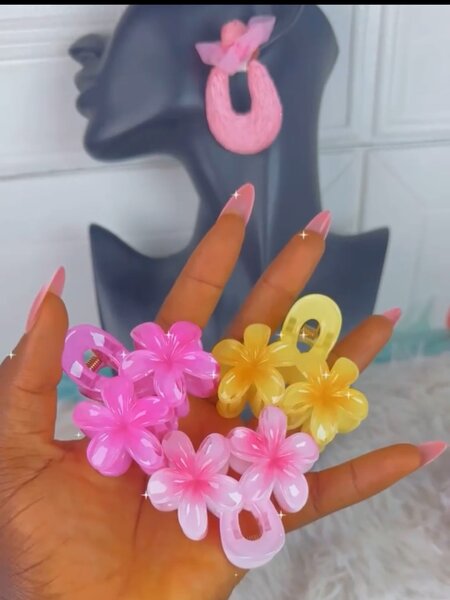 Pince à Cheveux Fleurs Colorées