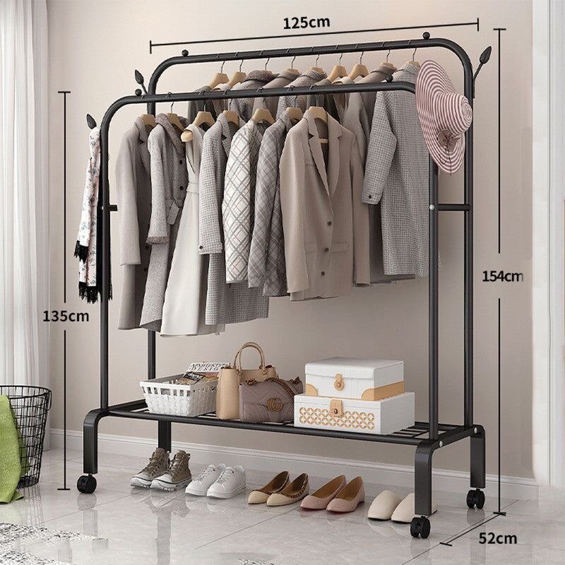 Clothes Ranging Rack, Double Rail - Black
