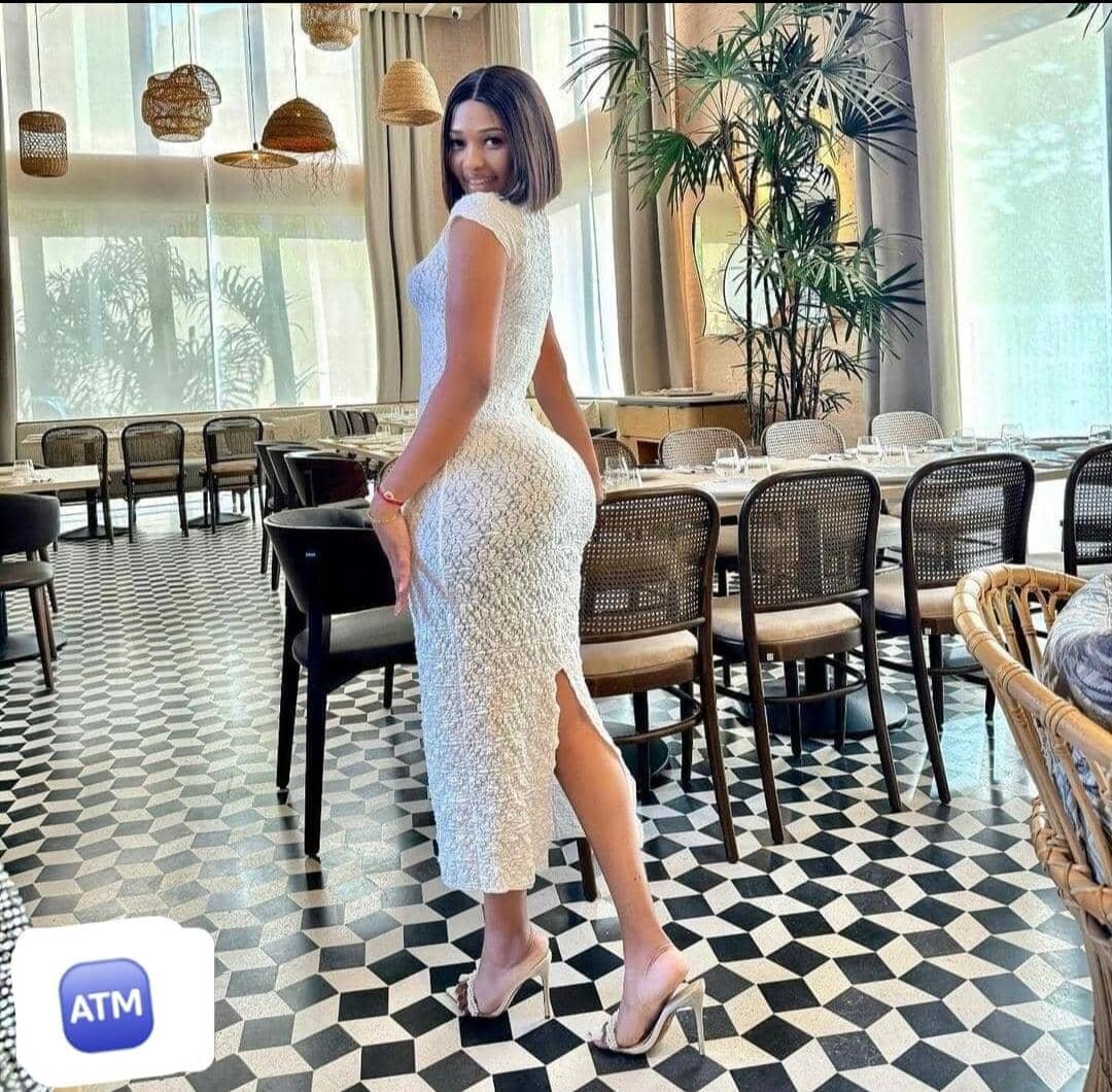 Ladies white lace fitting dress