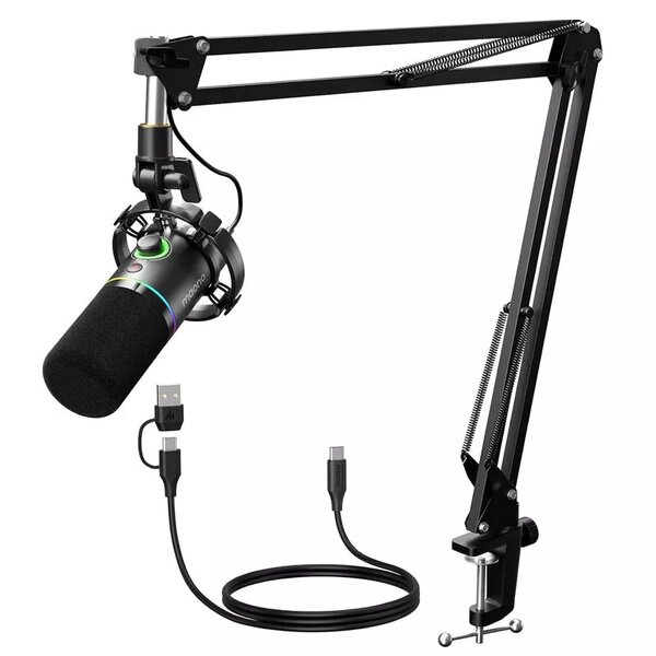 Microphone avec support et carte son