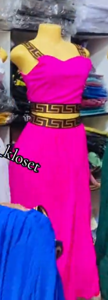 Women's 2-piece suit, top and long skirt