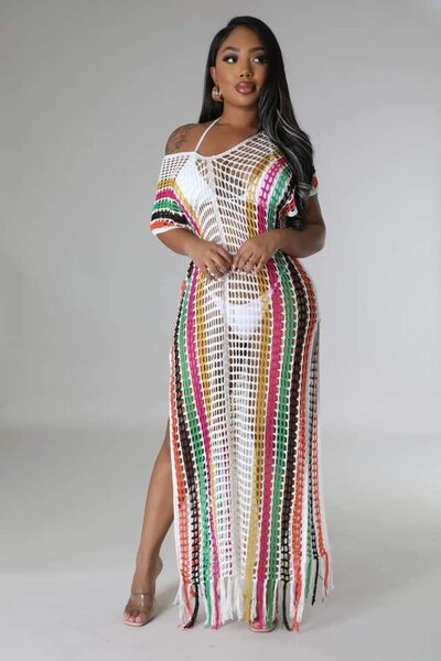 Robe de plage crochetée