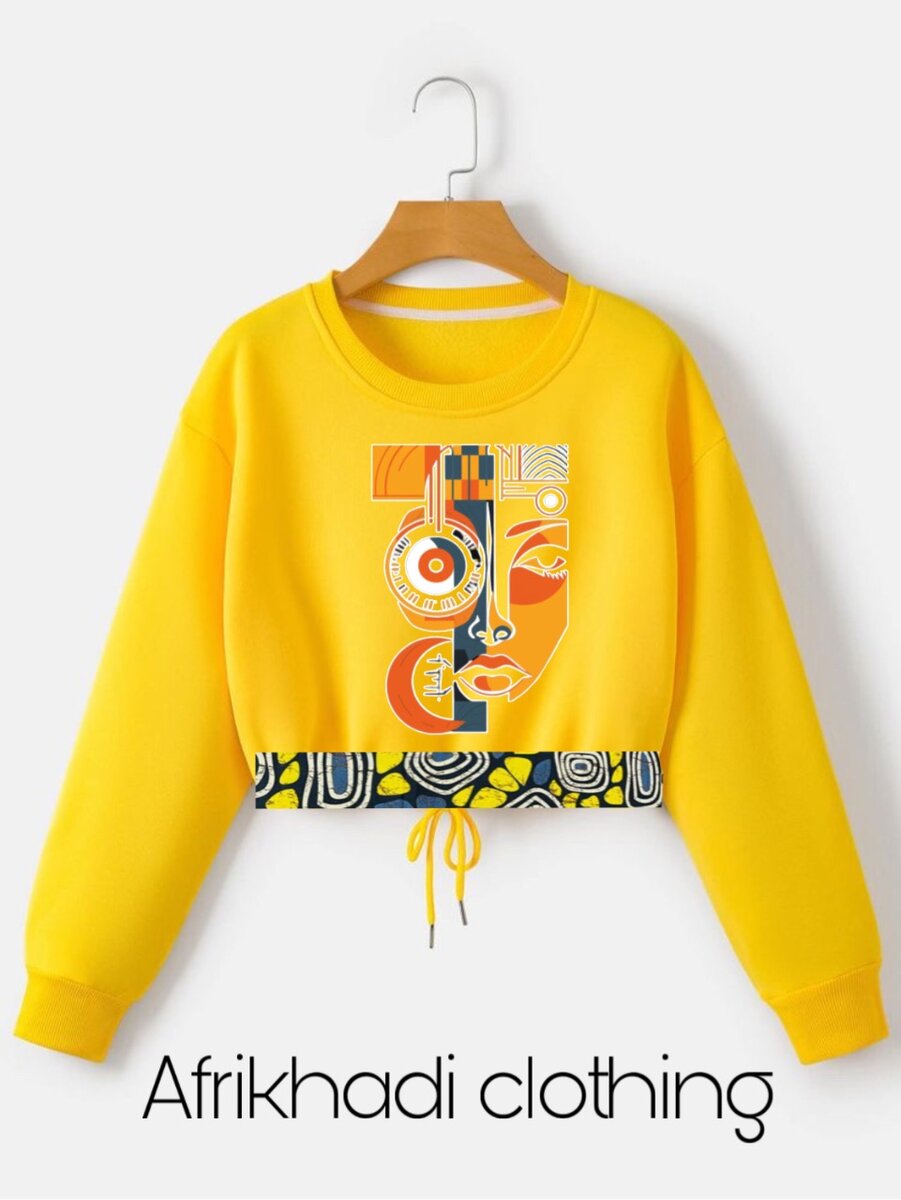 Afrikhadi crop top sweatshirt