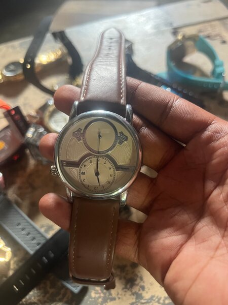 Montre style vintage cuir marron