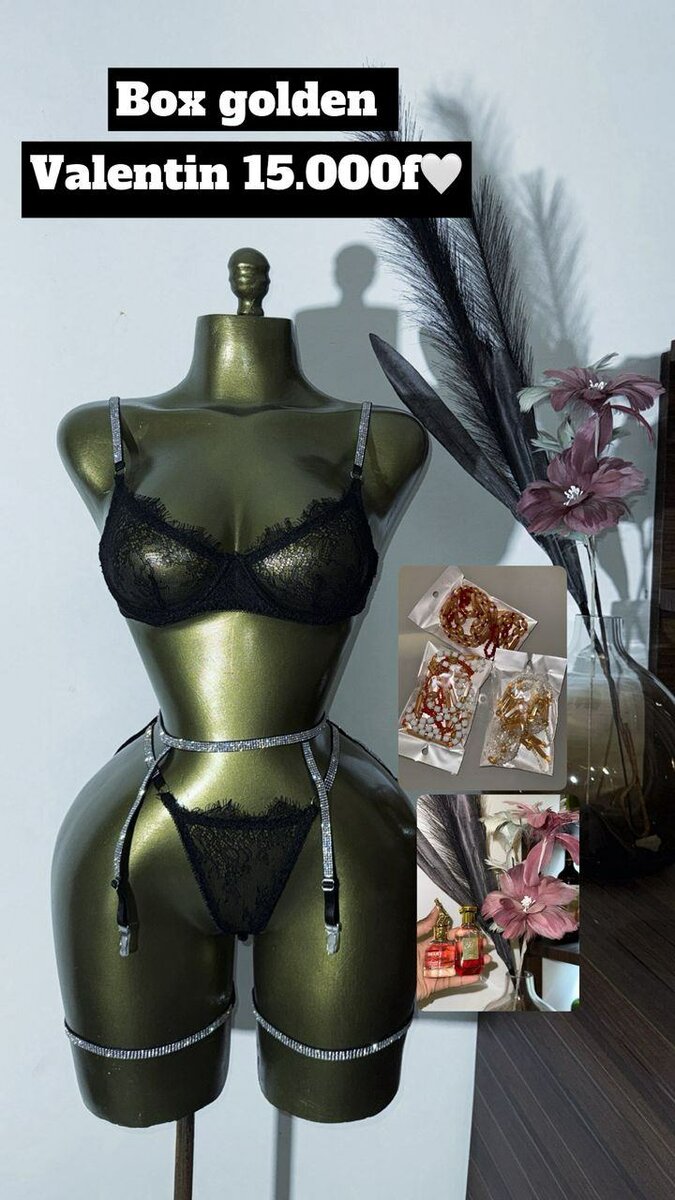 Ensemble lingerie rouge et noir