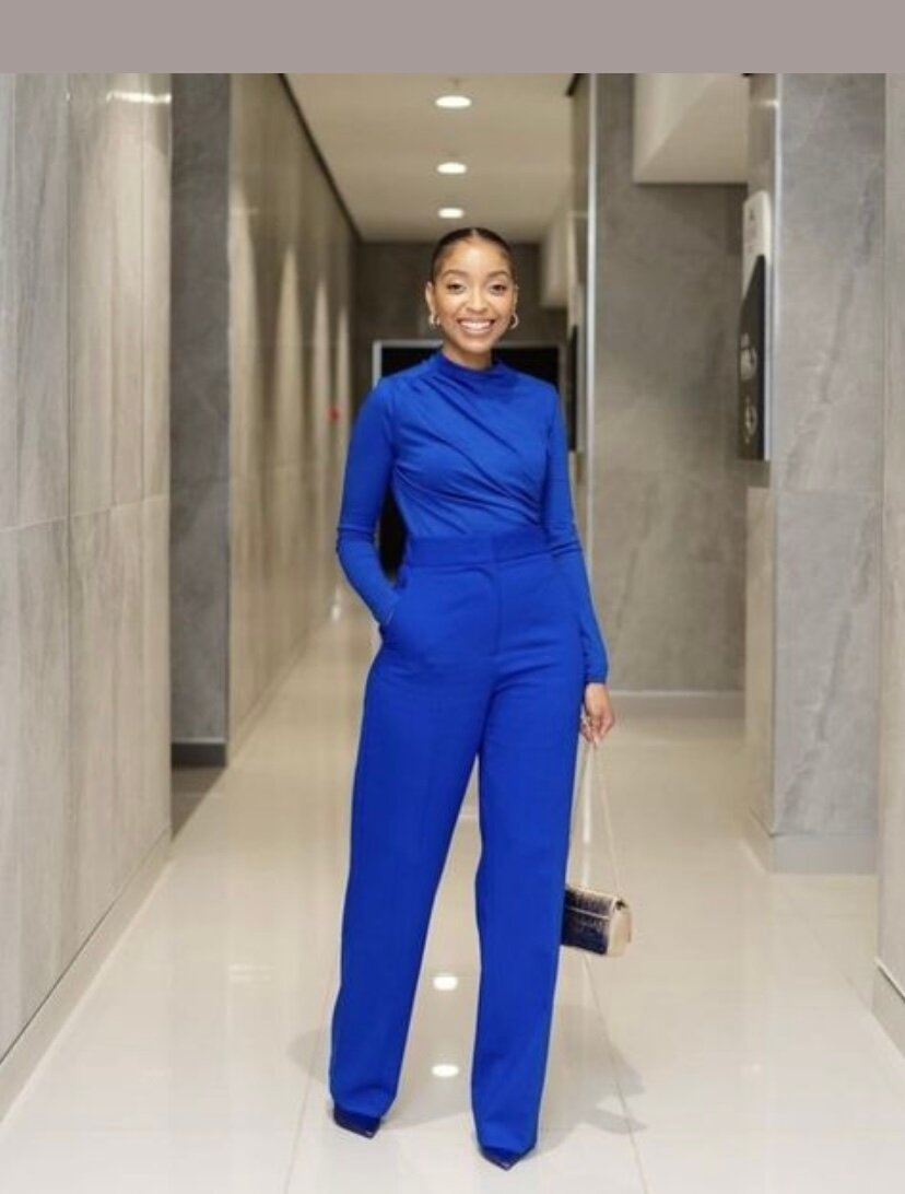 Pantalon large bleu roi