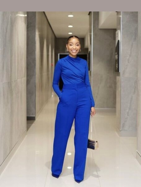 Pantalon large bleu roi