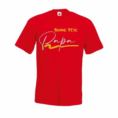 T-Shirt Vip Coton Imprimé Papa en rouge