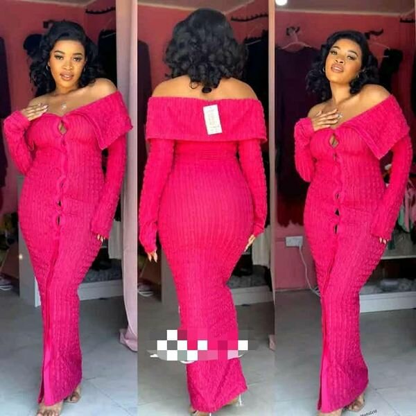 Women's long dress pink