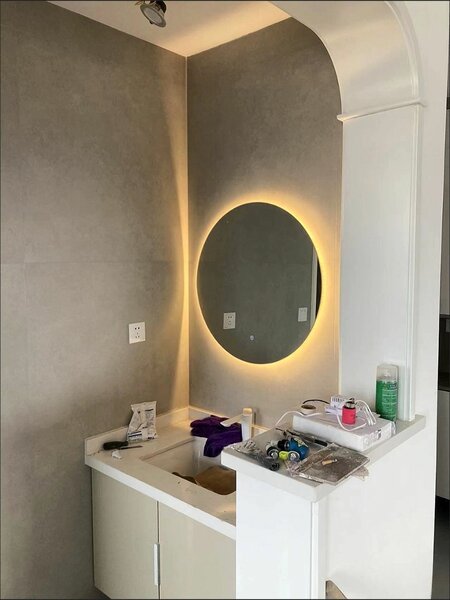 Round Mirror with LED and Touch button