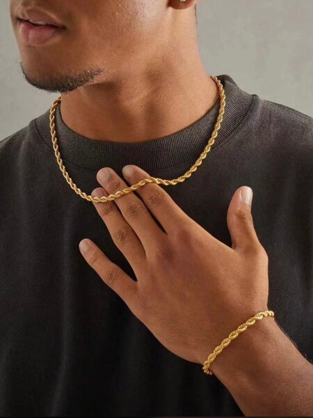Chaîne et bracelet torsadés