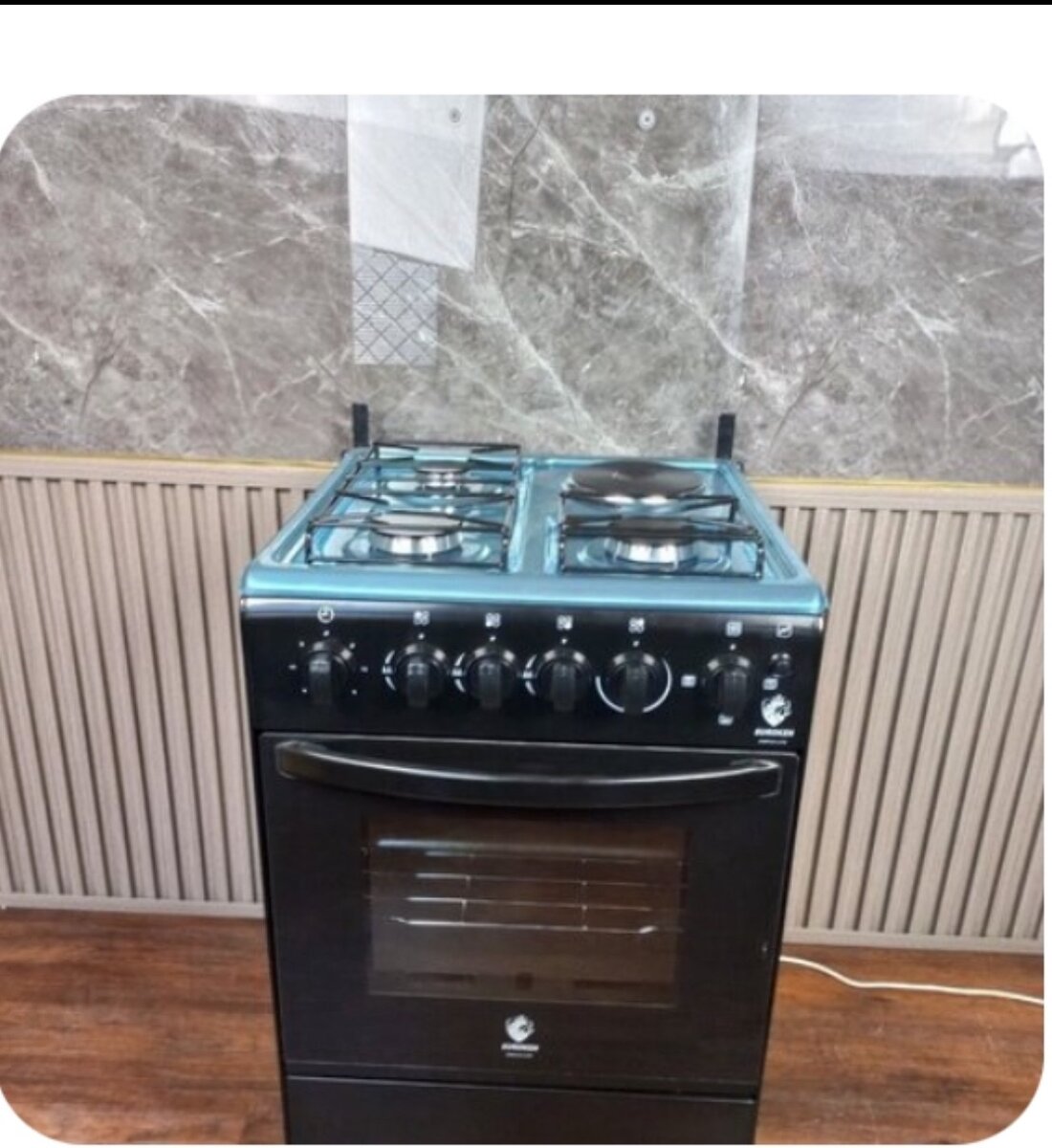 4 GAS, SINGLE BURNER OVEN, BLACK
