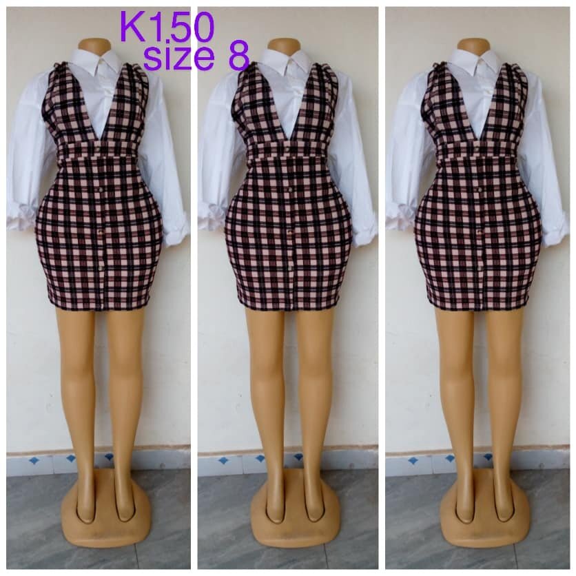 Brown checkered jumpsuit, short, size 8