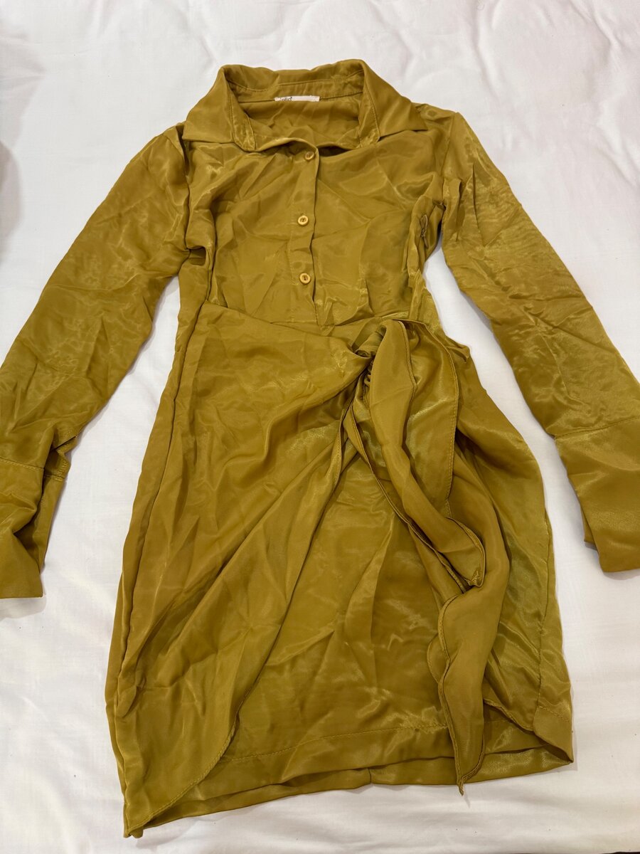 Tie-front shirt dress