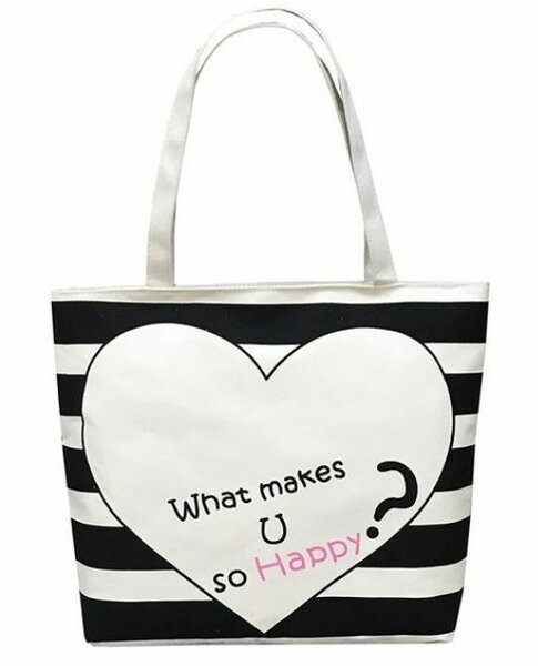 Sac cabas rayé en toile