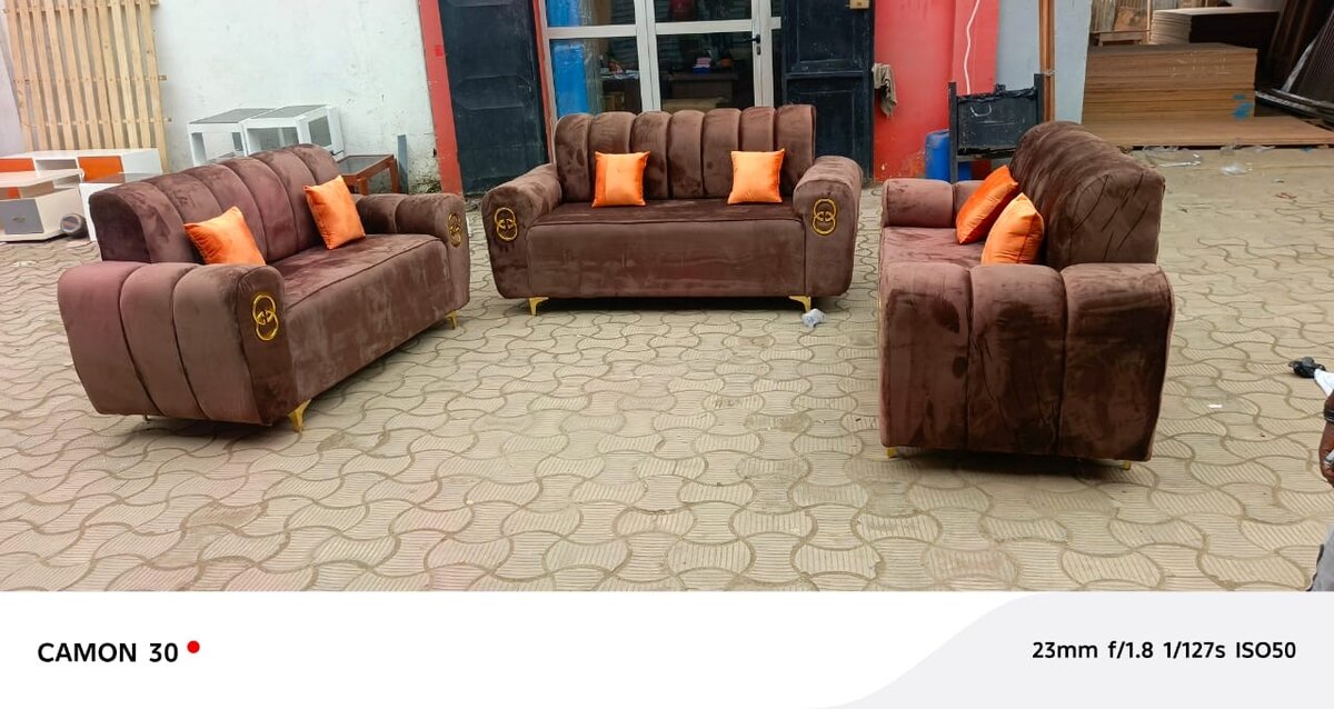 Luxueux Ensemble de Canapés en Velours