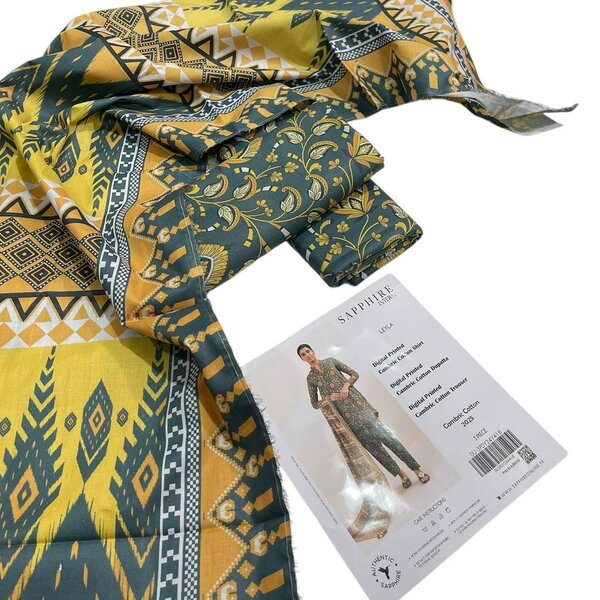 Sapphire, woman clot,cambric cotton, three piece suit