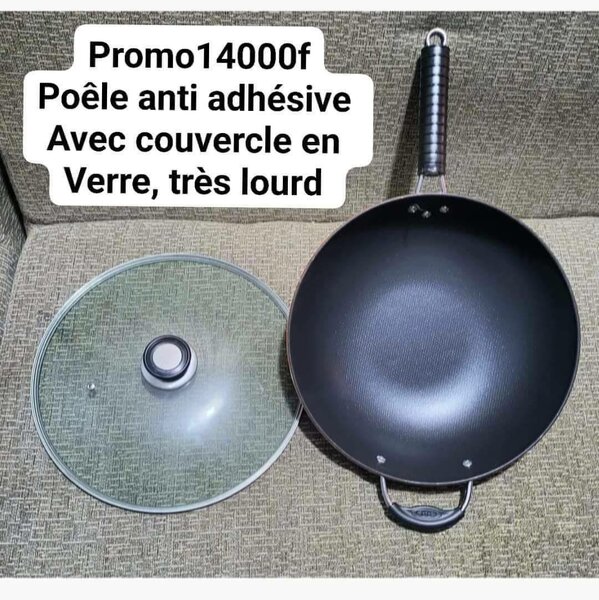 Poêle anti adhésive Avec couvercle en Verre